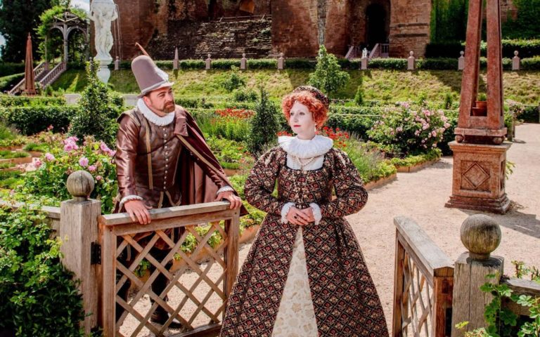 Elizabethan Gardens at Kenilworth Castle in Warwickshire