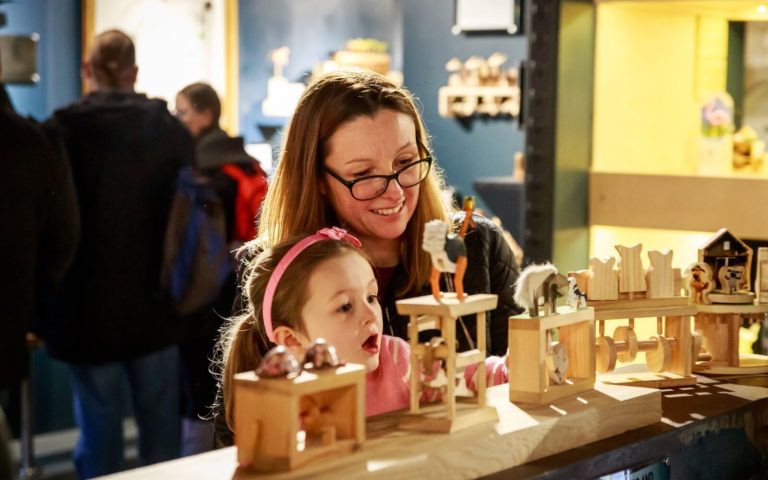Mother and daughter enjoying the MAD Museum in Stratford-upon-Avon
