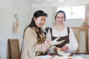 A lady at a workshop in Stratford-upon-Avon